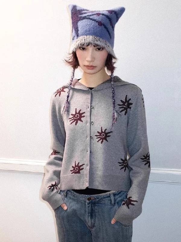 Hooded knit cardigan【s0000011305】 Herringbone Houndstooth Plaid Herringbone Houndstooth Plaid Hooded knit cardigan【s0000011305】 Herringbone Houndstooth Plaid Herringbone Houndstooth Plaid