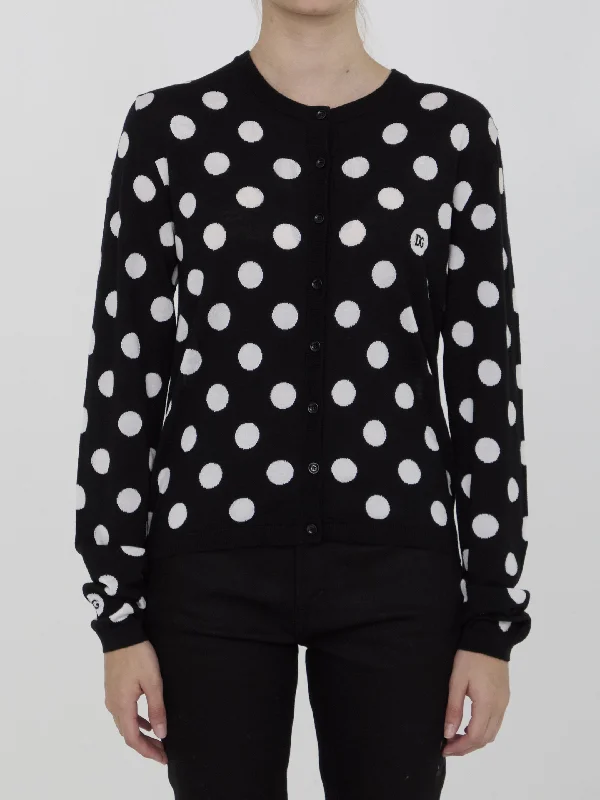 Cardigan With Polka-dot Motif Layered Multi-layer Single Layer Layered Multi-layer Single Layer Cardigan With Polka-dot Motif Layered Multi-layer Single Layer Layered Multi-layer Single Layer
