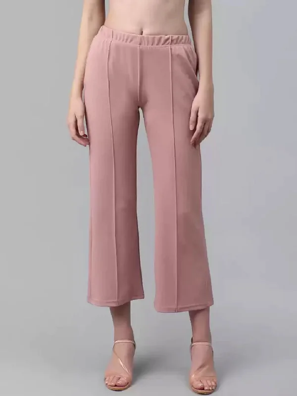 TANDUL  Regular Fit Women Pink Lycra Blend Trousers Trousers Recommended Stylist Trousers Recommended Stylist