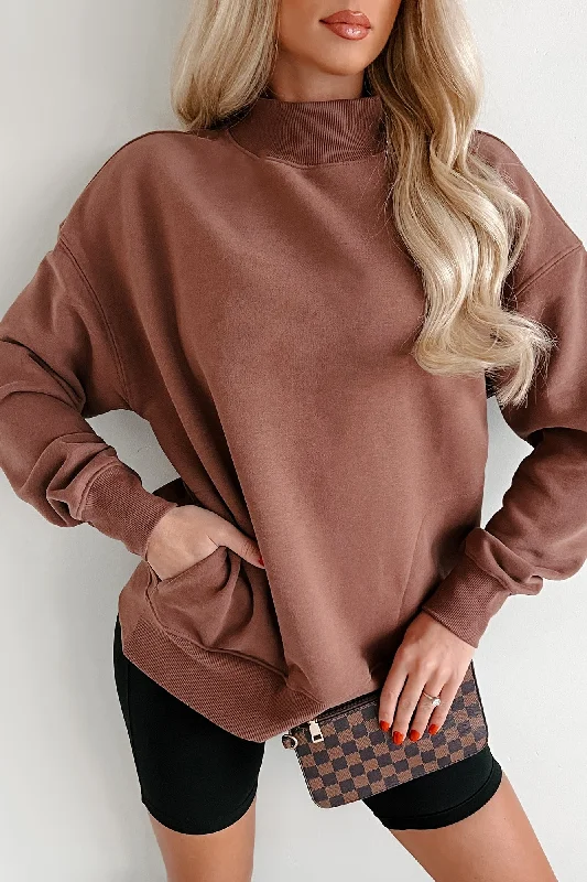 Cool Without Trying Mock Neck Sweatshirt With Pockets (Cocoa) Oversized Hoodie Comfort Casual Oversized Hoodie Comfort Casual Cool Without Trying Mock Neck Sweatshirt With Pockets (Cocoa) Oversized Hoodie Comfort Casual Oversized Hoodie Comfort Casual