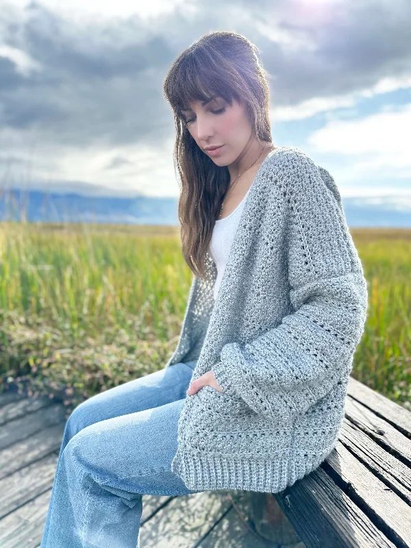 Crochet Kit - The Foggy Shores Cardigan Ribbed Striped Patterned Ribbed Striped Patterned Crochet Kit - The Foggy Shores Cardigan Ribbed Striped Patterned Ribbed Striped Patterned