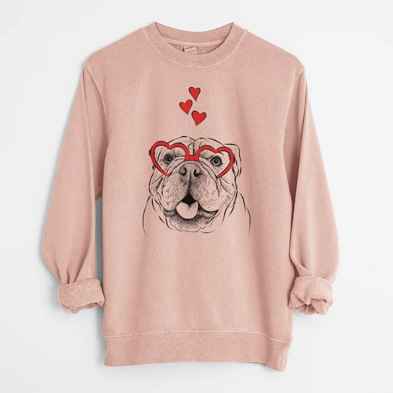 Valentine Louie the English Bulldog - Unisex Pigment Dyed Crew Sweatshirt Hoodie with Slim Fit Tailored Modern Hoodie with Slim Fit Tailored Modern Valentine Louie the English Bulldog - Unisex Pigment Dyed Crew Sweatshirt Hoodie with Slim Fit Tailored Modern Hoodie with Slim Fit Tailored Modern