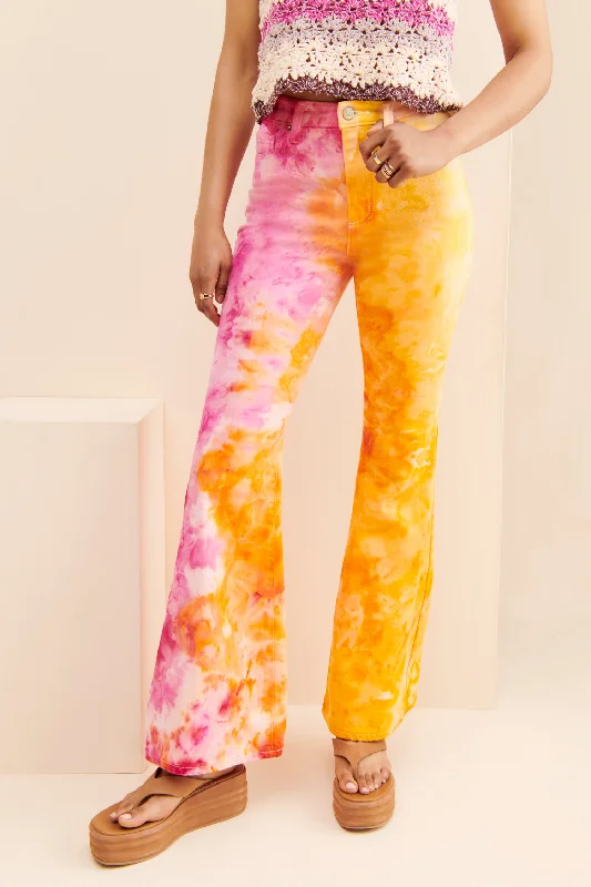 TANDUL  Women Regular Fit Multicolor Lycra Blend Trousers Trousers Bootcut Casual Trousers Bootcut Casual