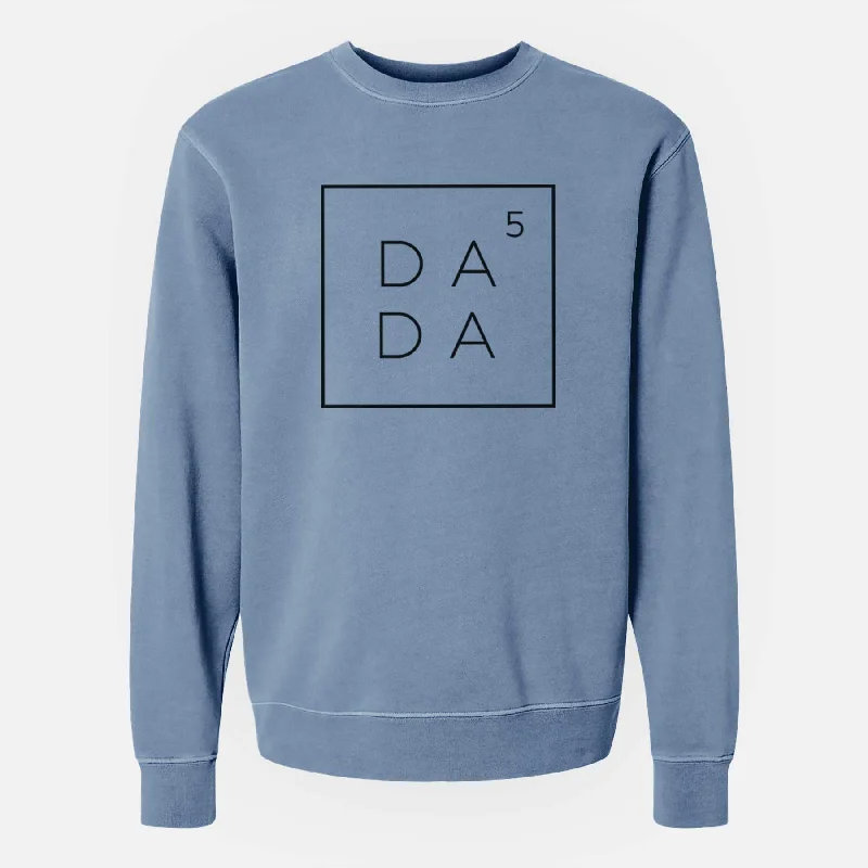 Dada to the 5th Power Boxed - Unisex Pigment Dyed Crew Sweatshirt Hoodie with Print Artistic Unique Hoodie with Print Artistic Unique