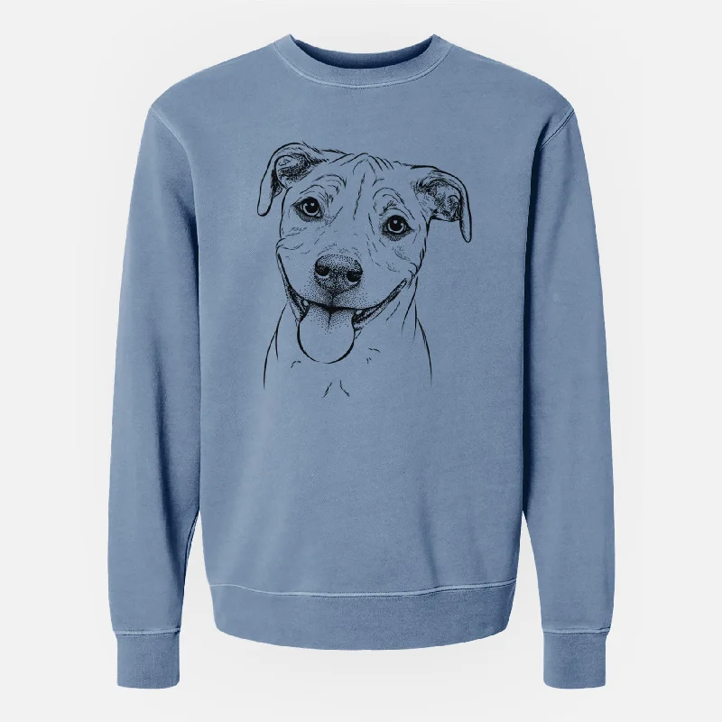 Bare Skye the Pitweiler - Unisex Pigment Dyed Crew Sweatshirt Hoodie with Lining Warm Insulated Hoodie with Lining Warm Insulated