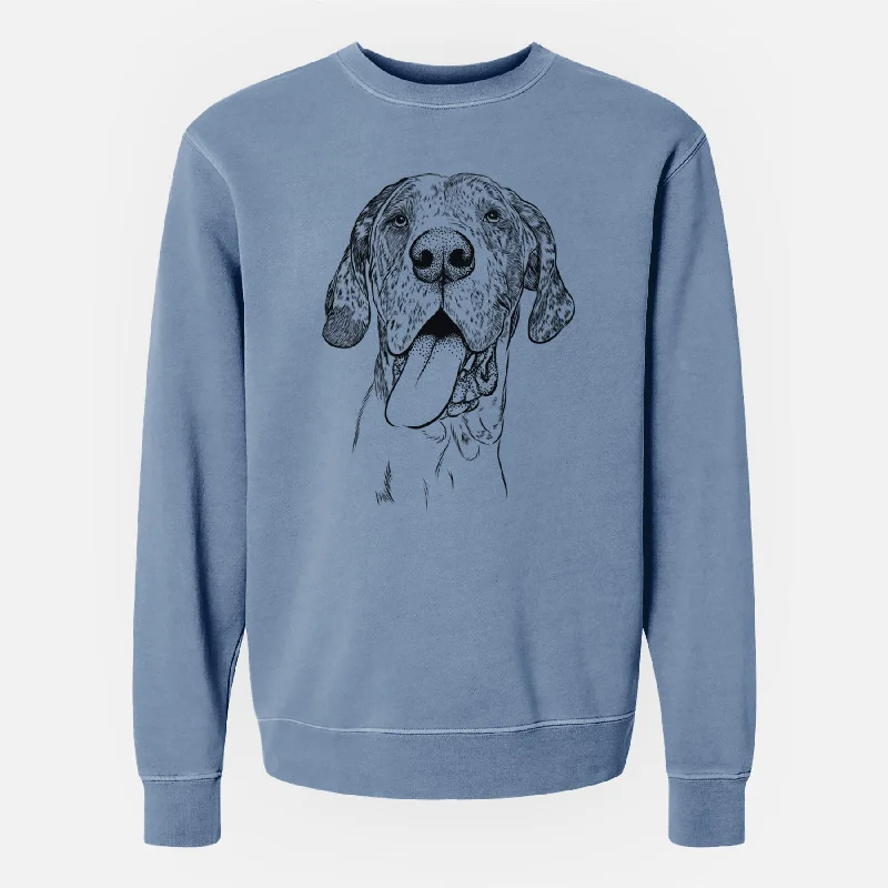 Bare Hennessey the Great Dane - Unisex Pigment Dyed Crew Sweatshirt Hoodie with Applique Textured Unique Hoodie with Applique Textured Unique