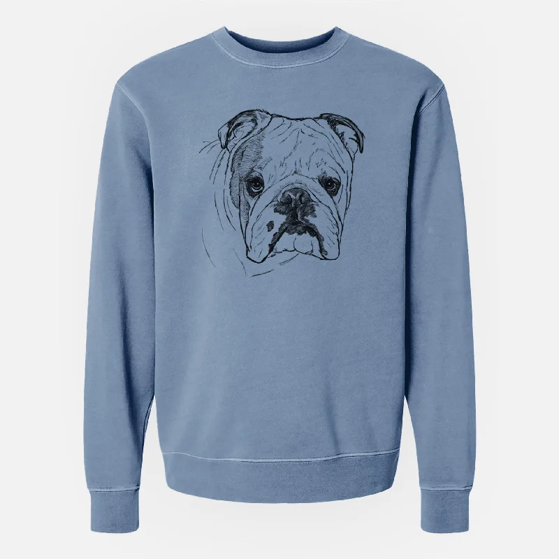 Doodled Chesty the English Bulldog - Unisex Pigment Dyed Crew Sweatshirt Hoodie with Back Slit Movement Comfort Hoodie with Back Slit Movement Comfort Doodled Chesty the English Bulldog - Unisex Pigment Dyed Crew Sweatshirt Hoodie with Back Slit Movement Comfort Hoodie with Back Slit Movement Comfort