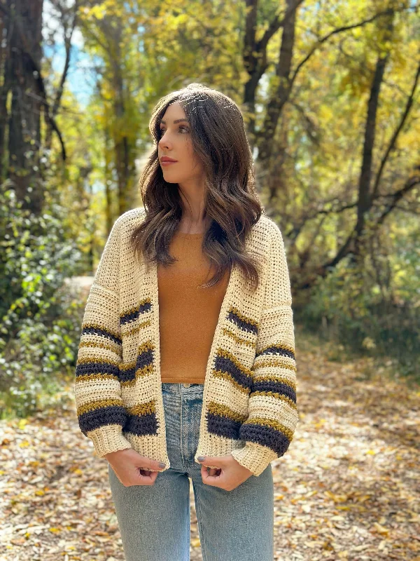 Crochet Kit - Tea Time Cardigan Welt Pockets Slit Pockets Flap Pockets Welt Pockets Slit Pockets Flap Pockets
