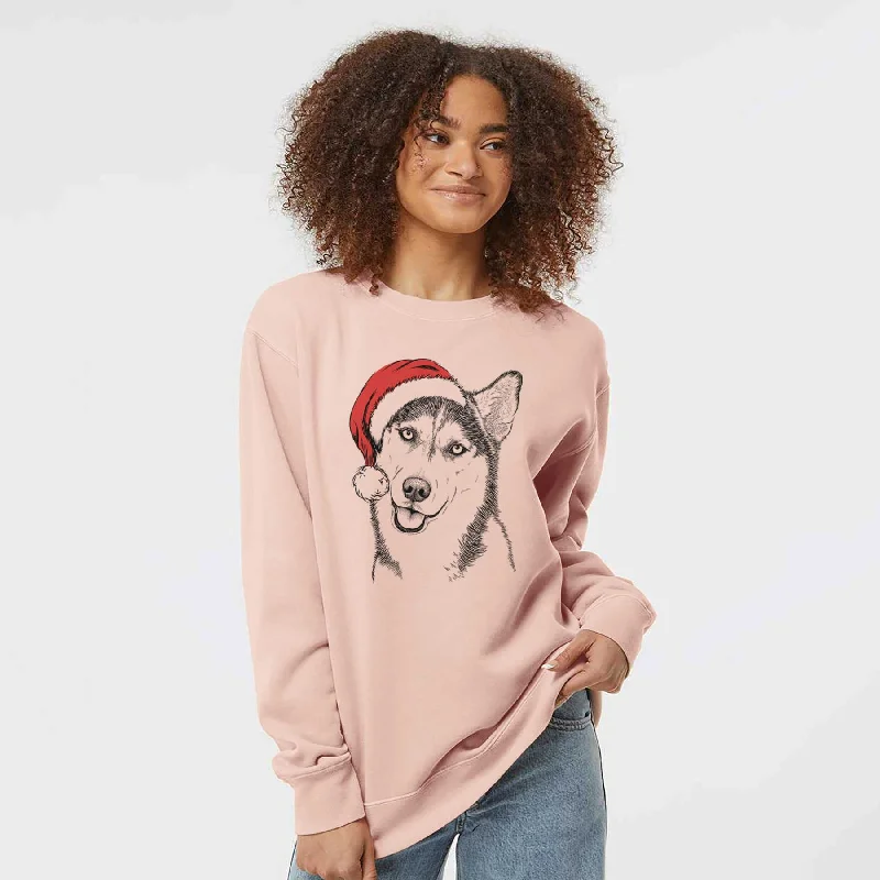 Santa Remmie the Siberian Husky - Unisex Pigment Dyed Crew Sweatshirt Hoodie with Drawstring Waist Adjustable Fitted Hoodie with Drawstring Waist Adjustable Fitted Santa Remmie the Siberian Husky - Unisex Pigment Dyed Crew Sweatshirt Hoodie with Drawstring Waist Adjustable Fitted Hoodie with Drawstring Waist Adjustable Fitted