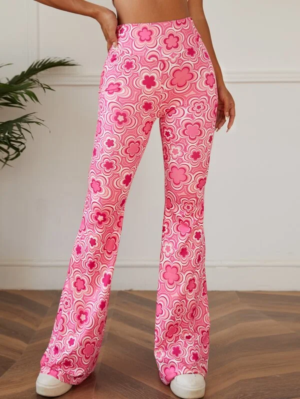 Women Regular Fit Multicolor Lycra Blend Trousers Trousers Striped Patterned Trousers Striped Patterned