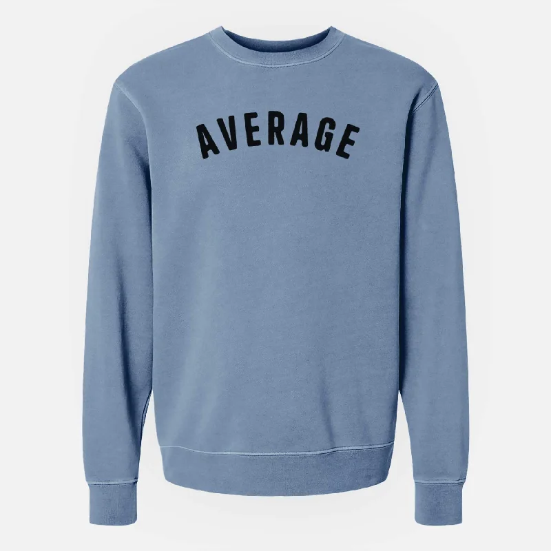 Average - Articulate Collection - Unisex Pigment Dyed Crew Sweatshirt Hoodie with Double Zipper Versatile Adjustable Hoodie with Double Zipper Versatile Adjustable