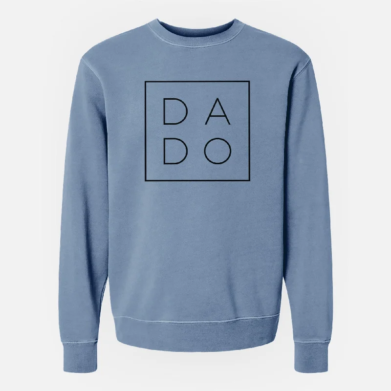 Dado Boxed - Unisex Pigment Dyed Crew Sweatshirt Hoodie with Toggle Buttons Decorative Unique Hoodie with Toggle Buttons Decorative Unique