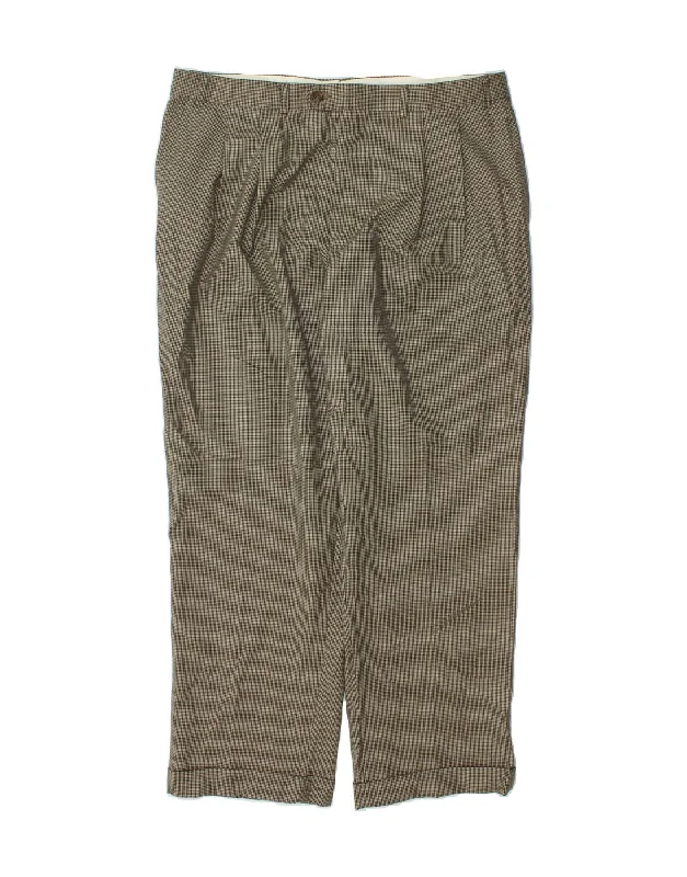 RALPH LAUREN Mens Pegged Suit Trousers W38 L30 Beige Houndstooth Skinny Trousers Denim Stretchy Skinny Trousers Denim Stretchy