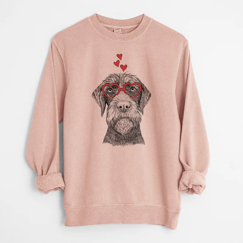 Valentine Oakley the Pudelpointer - Unisex Pigment Dyed Crew Sweatshirt Hoodie with Side Slits Relaxed Casual Hoodie with Side Slits Relaxed Casual
