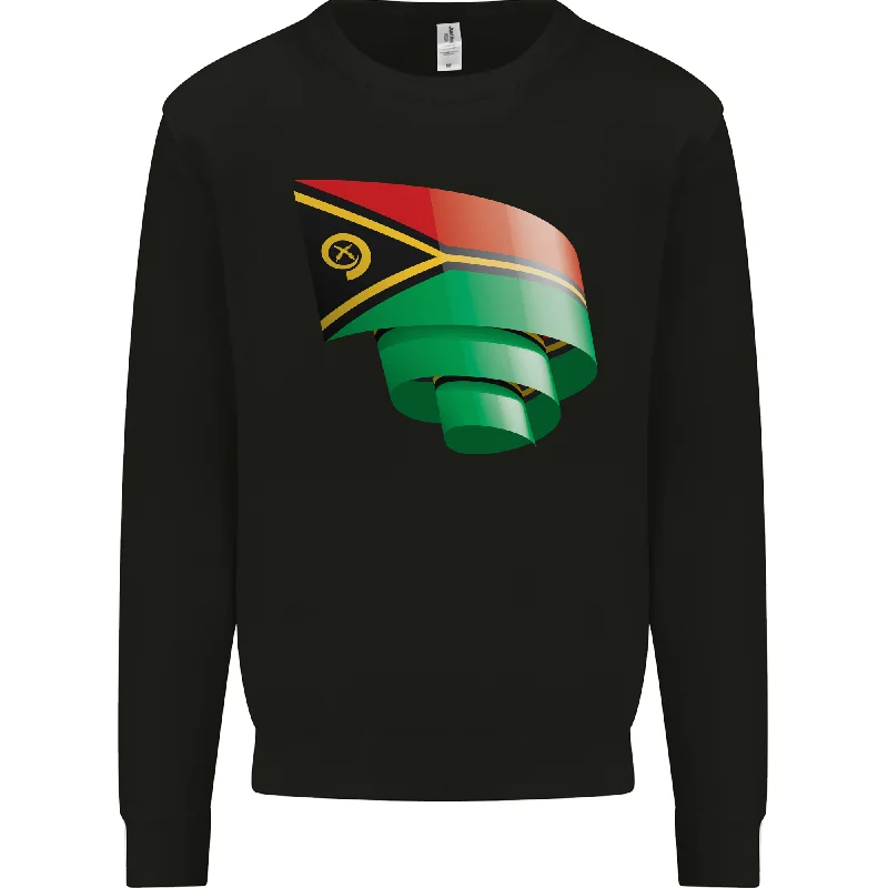 Curled Vanuatu Flag Day Football Mens Sweatshirt Jumper Hoodie with Sequins Glamorous Eye-catching Hoodie with Sequins Glamorous Eye-catching