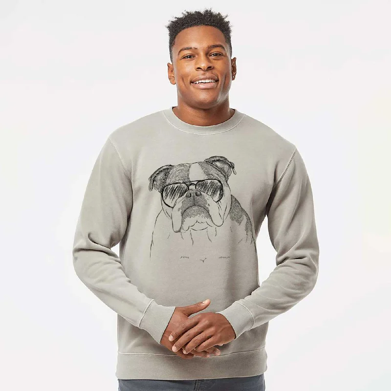 Aviator Jack the English Bulldog - Unisex Pigment Dyed Crew Sweatshirt Hoodie with Logo Branding Identity Hoodie with Logo Branding Identity Aviator Jack the English Bulldog - Unisex Pigment Dyed Crew Sweatshirt Hoodie with Logo Branding Identity Hoodie with Logo Branding Identity