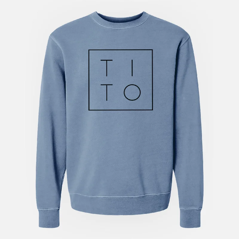 Tito Boxed - Unisex Pigment Dyed Crew Sweatshirt Hoodie with Hood Adjustable Protection Hoodie with Hood Adjustable Protection