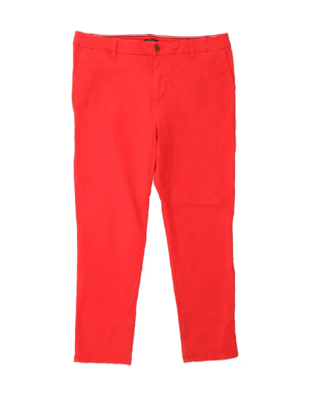 TOMMY HILFIGER Womens Slim Chino Trousers US 16 2XL W38 L30 Red Cotton Trousers Seasonal Trendy Trousers Seasonal Trendy