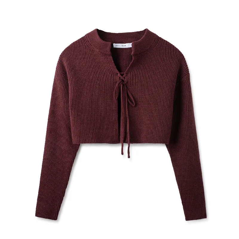 Crop Cardigan In: Burgundy Sequined Glittery Shiny Sequined Glittery Shiny