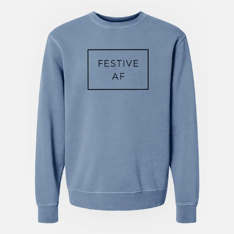 Festive AF Boxed - Unisex Pigment Dyed Crew Sweatshirt Hoodie with Strings Custom Fit Adjustable Hoodie with Strings Custom Fit Adjustable Festive AF Boxed - Unisex Pigment Dyed Crew Sweatshirt Hoodie with Strings Custom Fit Adjustable Hoodie with Strings Custom Fit Adjustable