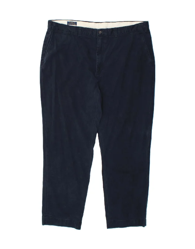 POLO RALPH LAUREN Mens Slim Chino Trousers W44 L32 Navy Blue Cotton Trousers Custom Made Trousers Custom Made