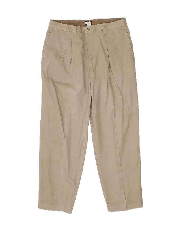 TOMMY HILFIGER Mens Pegged Chino Trousers W38 L30 Beige Cotton Trousers Occasion Special Trousers Occasion Special