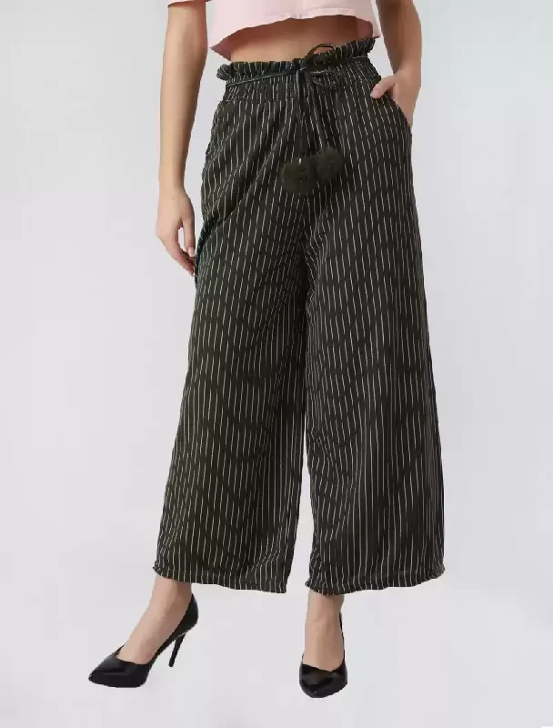 TANDUL  Regular Fit Women Multicolor Viscose Blend Trousers Cropped Trousers Casual Linen Cropped Trousers Casual Linen