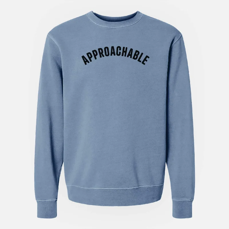 Approachable - Articulate Collection - Unisex Pigment Dyed Crew Sweatshirt Hoodie with Half-Zip Sporty Casual Hoodie with Half-Zip Sporty Casual