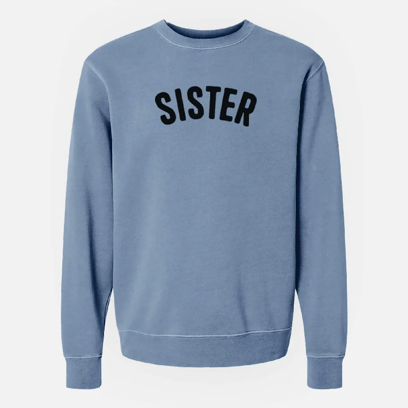 Sister - Articulate Collection - Unisex Pigment Dyed Crew Sweatshirt Hoodie with V-Neck Classic Versatile Hoodie with V-Neck Classic Versatile