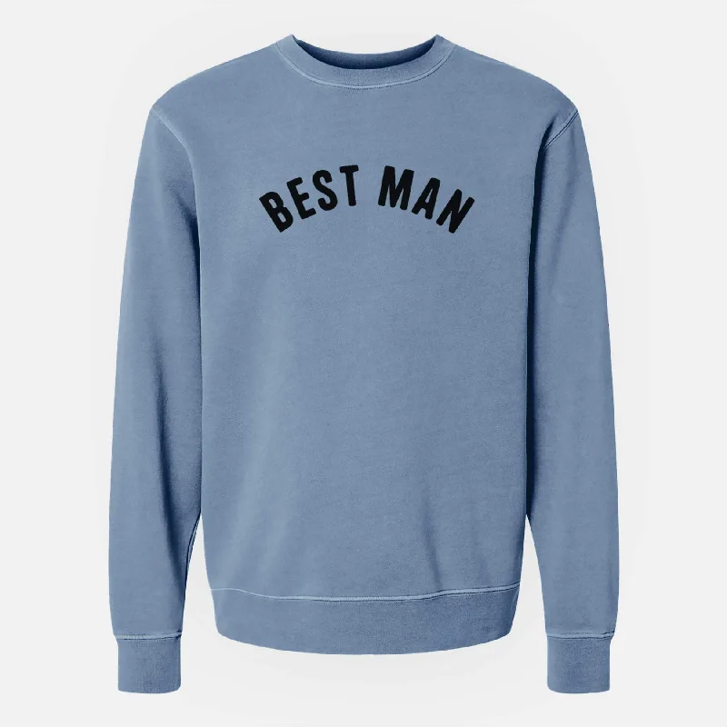 Best Man - Articulate Collection - Unisex Pigment Dyed Crew Sweatshirt Hoodie with Oversized Fit Loose Comfortable Hoodie with Oversized Fit Loose Comfortable