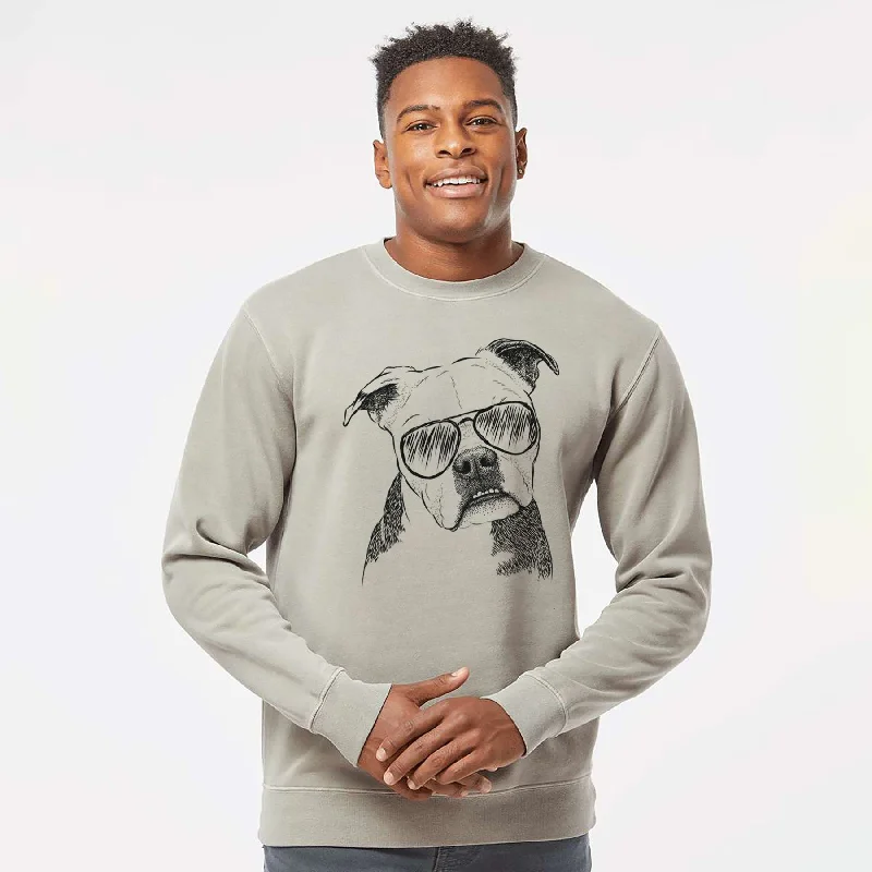 Aviator Aggy the Olde English Bulldogge - Unisex Pigment Dyed Crew Sweatshirt Hoodie with Snap Buttons Easy Quick Hoodie with Snap Buttons Easy Quick Aviator Aggy the Olde English Bulldogge - Unisex Pigment Dyed Crew Sweatshirt Hoodie with Snap Buttons Easy Quick Hoodie with Snap Buttons Easy Quick