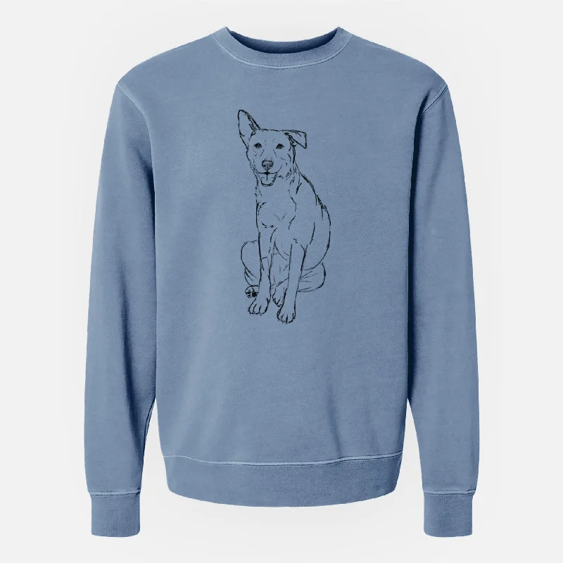 Doodled Mendel the Mixed Breed - Unisex Pigment Dyed Crew Sweatshirt Cotton Hoodie Fleece Lining Warmth Cotton Hoodie Fleece Lining Warmth Doodled Mendel the Mixed Breed - Unisex Pigment Dyed Crew Sweatshirt Cotton Hoodie Fleece Lining Warmth Cotton Hoodie Fleece Lining Warmth