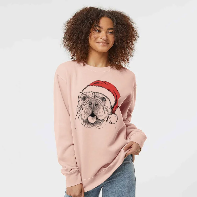 Santa Louie the English Bulldog - Unisex Pigment Dyed Crew Sweatshirt Hoodie with Relaxed Fit Easy Casual Hoodie with Relaxed Fit Easy Casual Santa Louie the English Bulldog - Unisex Pigment Dyed Crew Sweatshirt Hoodie with Relaxed Fit Easy Casual Hoodie with Relaxed Fit Easy Casual