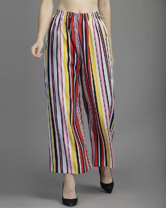 TANDUL  Regular Fit Women Multicolor Pure Crepe Trousers Trousers Seasonal Trendy Trousers Seasonal Trendy