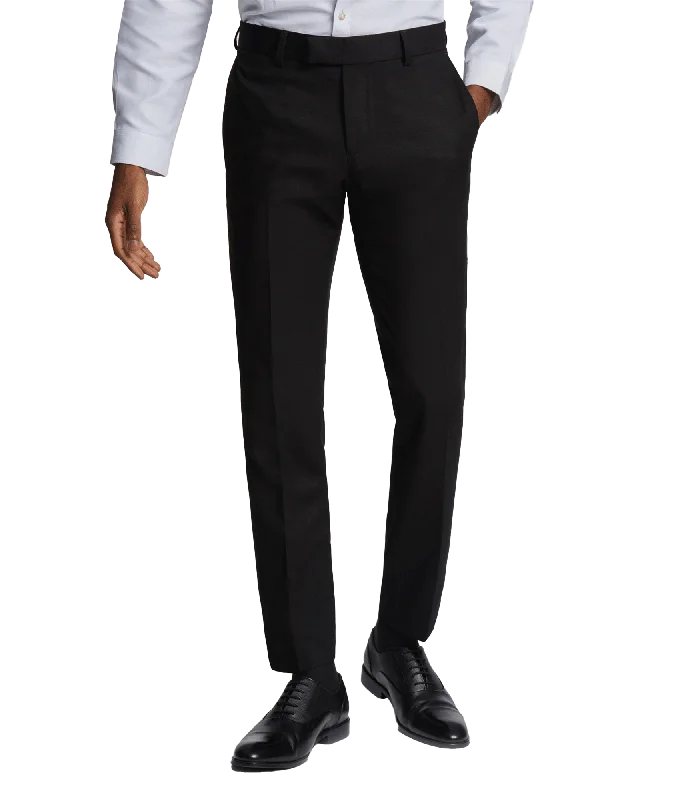 Texture Trousers - Black Trousers Pleated Formal Trousers Pleated Formal