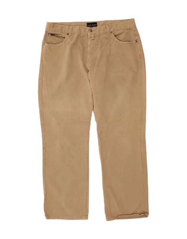 GANT Mens Straight Casual Trousers W33 L32 Beige Cotton Trousers Canvas Durable Trousers Canvas Durable