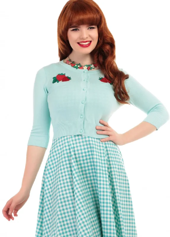 Lucy Strawberry Cardigan Mint Elasticated Padded Insulated Elasticated Padded Insulated Lucy Strawberry Cardigan Mint Elasticated Padded Insulated Elasticated Padded Insulated