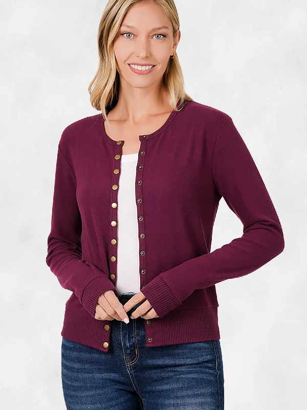 Zenana Dark Crew Neck Snap Button Cardigan Striped Floral Plaid Striped Floral Plaid Zenana Dark Crew Neck Snap Button Cardigan Striped Floral Plaid Striped Floral Plaid