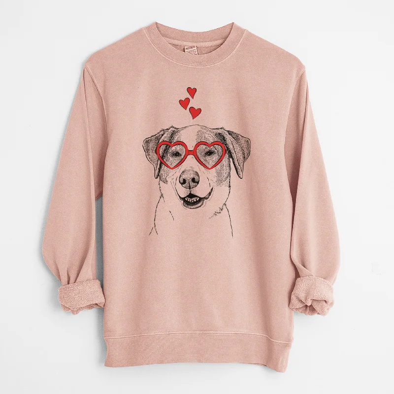 Valentine Piper Pilot the Hound Mix - Unisex Pigment Dyed Crew Sweatshirt Hoodie with Reflective Safety Nightwear Hoodie with Reflective Safety Nightwear