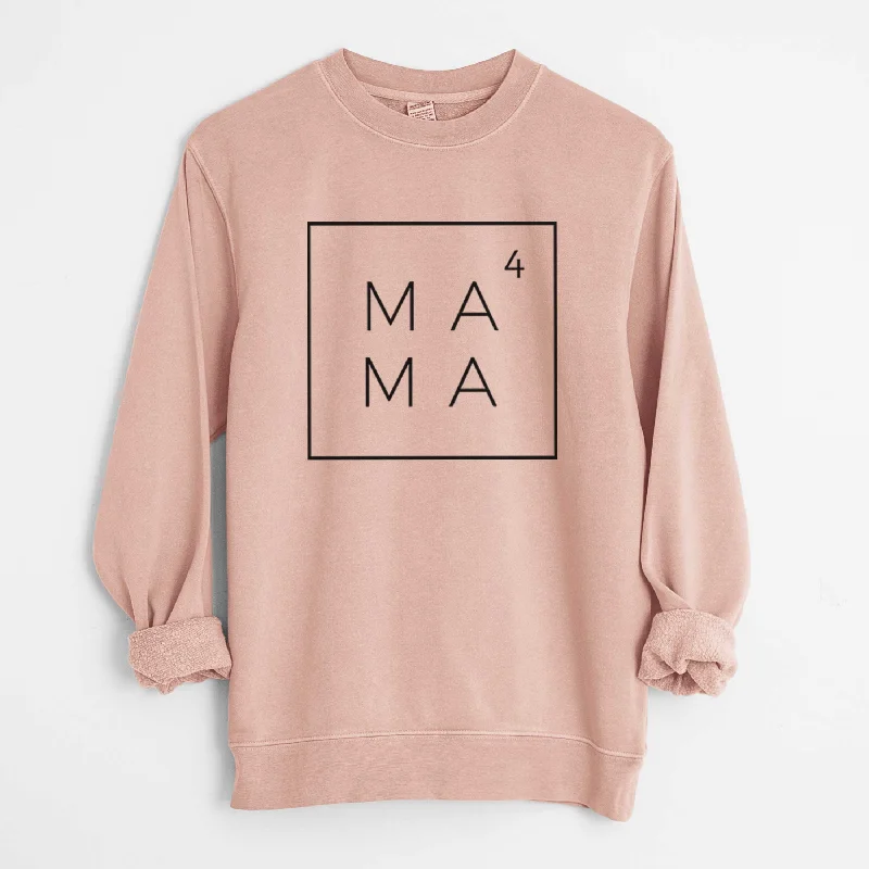 Mama to the 4th Power Boxed - Unisex Pigment Dyed Crew Sweatshirt Hoodie with Logo Branding Identity Hoodie with Logo Branding Identity