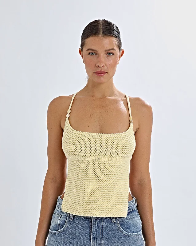 Lumi Knit Top Pale Yellow Luxury Knit Top
