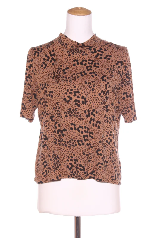 SEED - Leopard print linen/viscose knit top! 14 Boutique Knit Tee