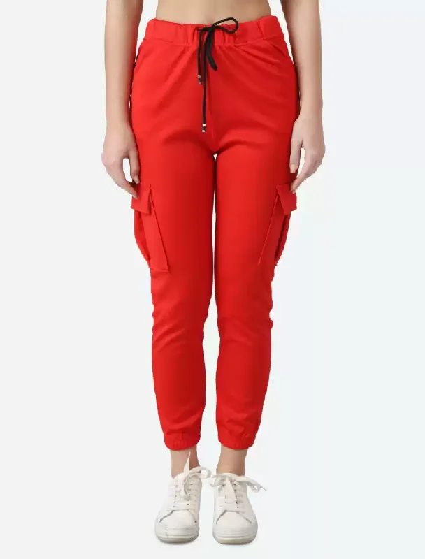 TANDUL  Regular Fit Women Red Viscose Blend Trousers Trousers chic elegant Trousers chic elegant