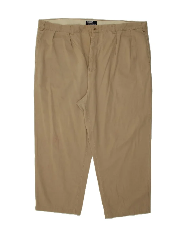 POLO RALPH LAUREN Mens Slim Chino Trousers W46 L26 Beige Cotton Trousers Velvet Soft Trousers Velvet Soft