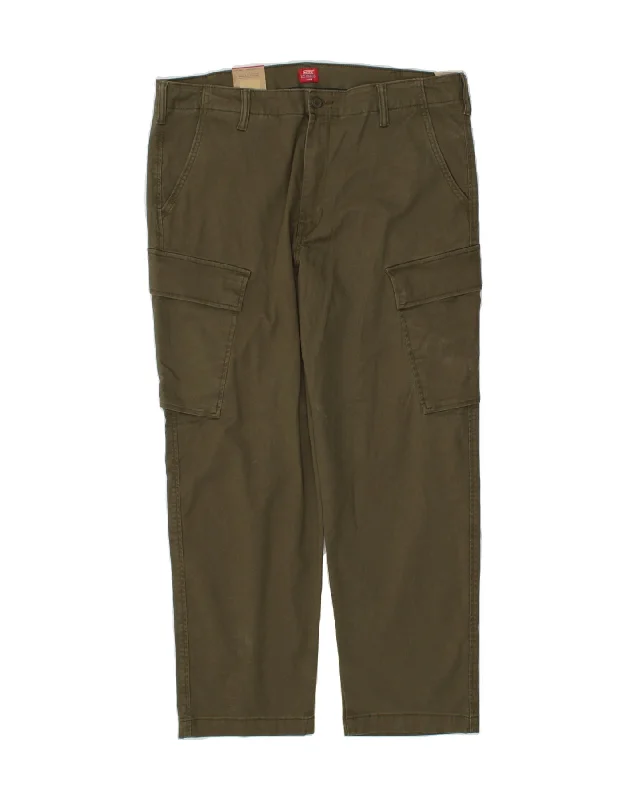 LEVI'S Mens Tapered Cargo Trousers W38 L30  Green Cotton Trousers Business Professional Trousers Business Professional