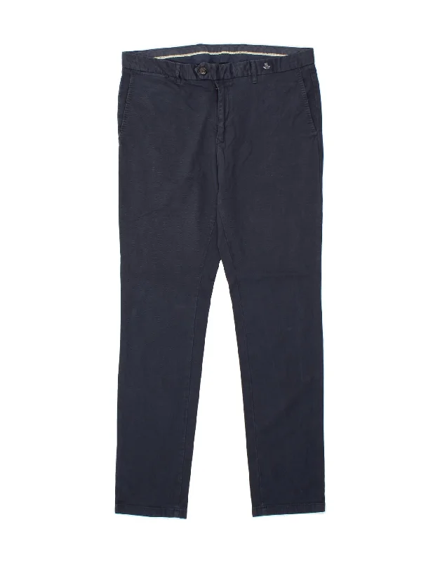 TOMMY HILFIGER Mens Slim Chino Trousers W36 L34 Navy Blue Cotton Trousers Designer Luxury Trousers Designer Luxury