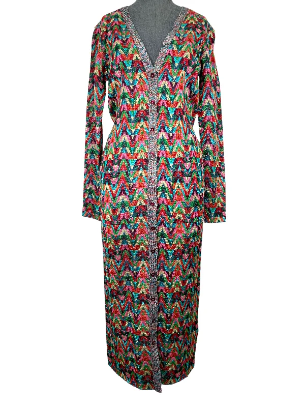 VALENTINO Jacquard Optical Pattern Lurex Long Cardigan Size S Anti-Pilling Anti-Shrink Durable Anti-Pilling Anti-Shrink Durable VALENTINO Jacquard Optical Pattern Lurex Long Cardigan Size S Anti-Pilling Anti-Shrink Durable Anti-Pilling Anti-Shrink Durable