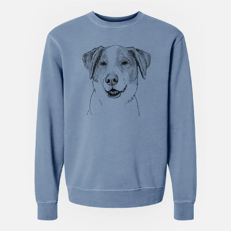 Bare Piper Pilot the Hound Mix - Unisex Pigment Dyed Crew Sweatshirt Hoodie with Raw Hem Edgy Unfinished Hoodie with Raw Hem Edgy Unfinished