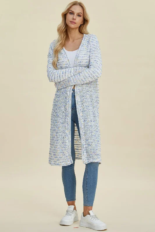 Double Take Full Size Open Front Longline Cardigan Anti-Pilling Anti-Shrink Durable Anti-Pilling Anti-Shrink Durable