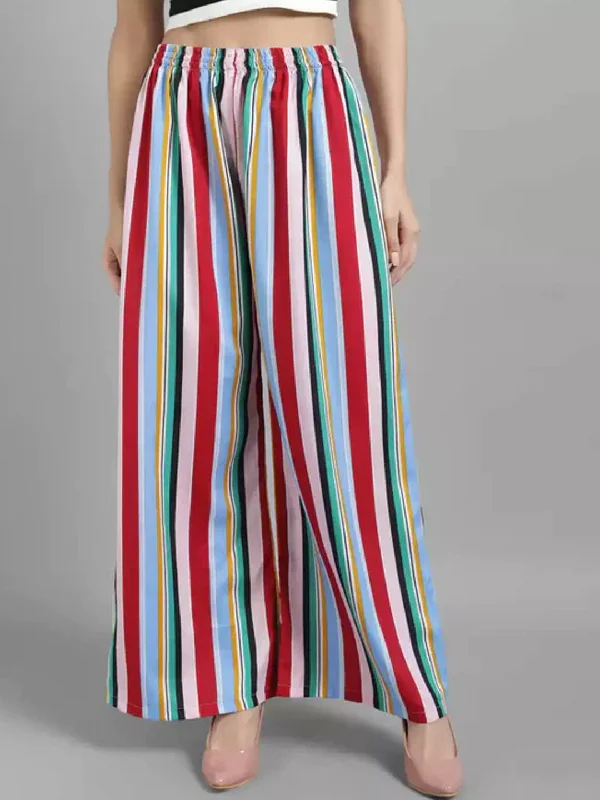 TANDUL  Regular Fit Women Multicolor Crepe Trousers Trousers Bridal Satin Trousers Bridal Satin